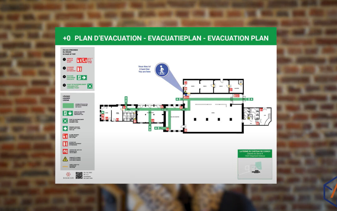 Relevé et Plans d’Évacuation Incendie de La Ferme du Château de Corroy-le-Grand