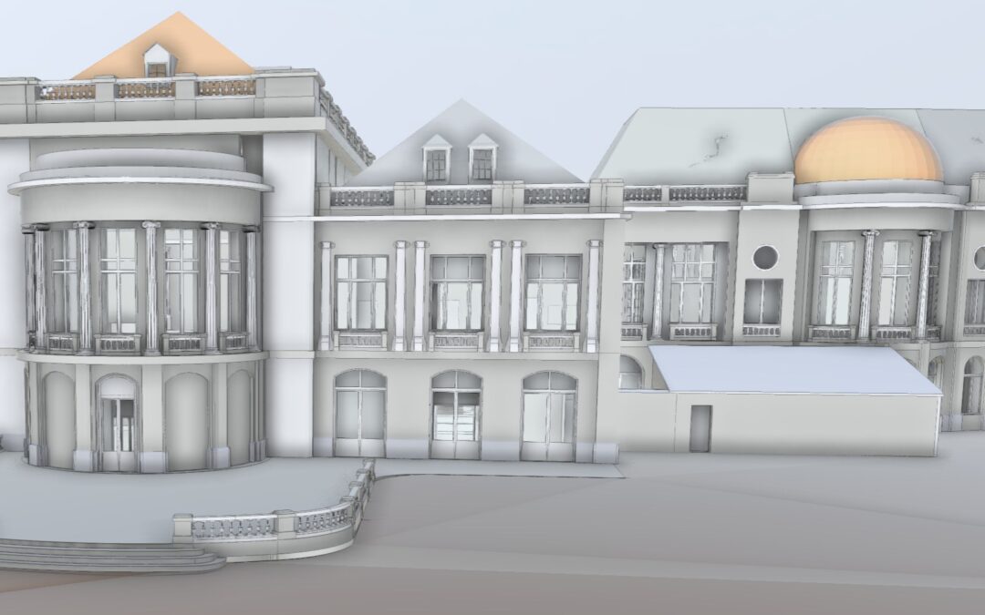 Relevé par drone RTK et modélisation Archicad du Casino de Spa