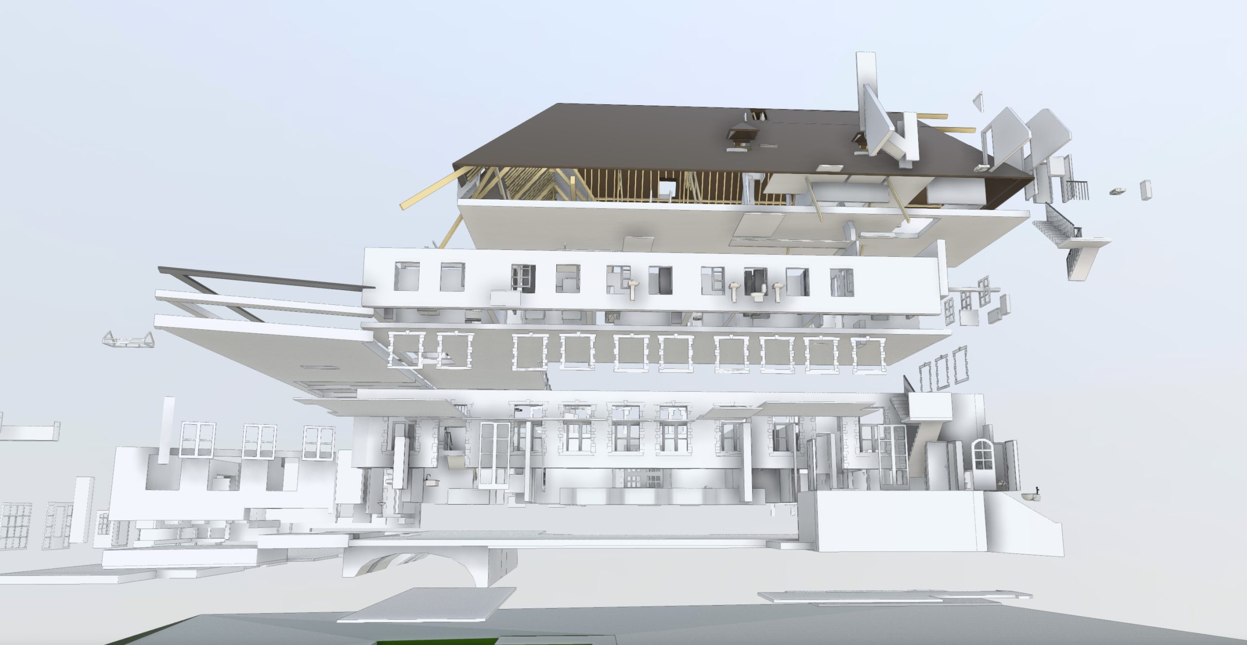 Manoir avec charpente